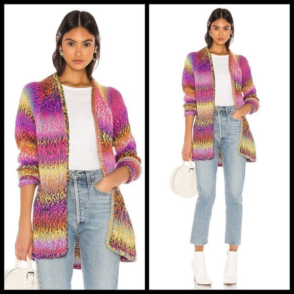 💕WILDFOX💕 Aspen Cardigan ~ Multi Colored Rainbow - Picture 3 of 16